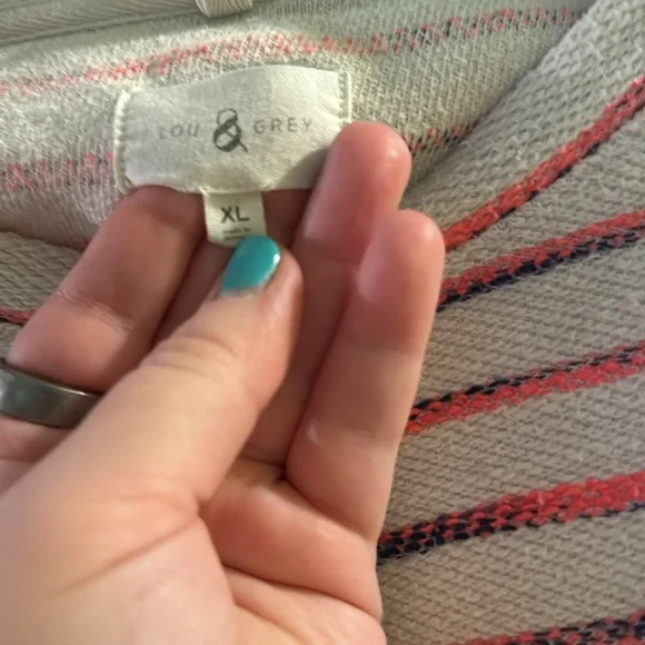 Lou & Grey, tweed striped pocket shirt — XL - Picture 2 of 3